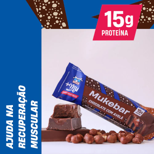 Barra de Proteína Mukebar Performance Chocolate com Avelã Pack 3 unidades 60g